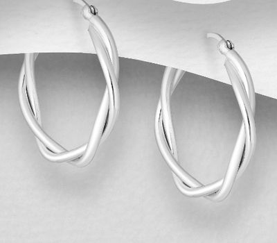 Malın səhifəsinə keç 925 Sterling Silver Crisscross Hoop Earrings