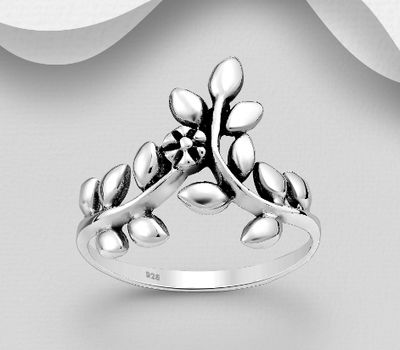 Malın səhifəsinə keç 925 Sterling Silver Leaf Ring