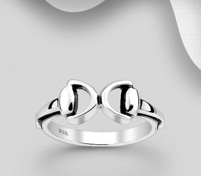 Malın səhifəsinə keç 925 Sterling Silver Horse Snaffle Ring