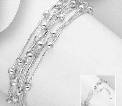 Malın səhifəsinə keç 925 Sterling Silver Layered Bracelet with Ball Beads