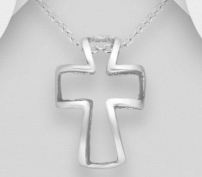 Malın səhifəsinə keç 925 Sterling Silver Oxidized Cross Outline Pendant