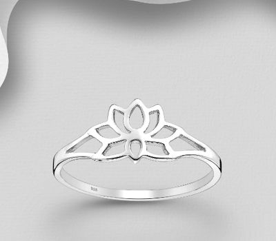 Malın səhifəsinə keç 925 Sterling Silver Lotus Ring