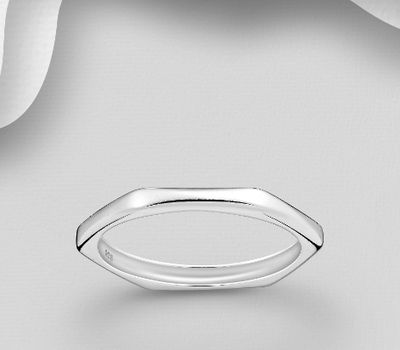Malın səhifəsinə keç 925 Sterling Silver Hexagon Ring