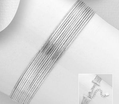 Malın səhifəsinə keç 925 Sterling Silver Layered Multi Chain Bracelet