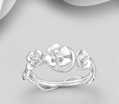 Malın səhifəsinə keç 925 Sterling Silver Flower Ring