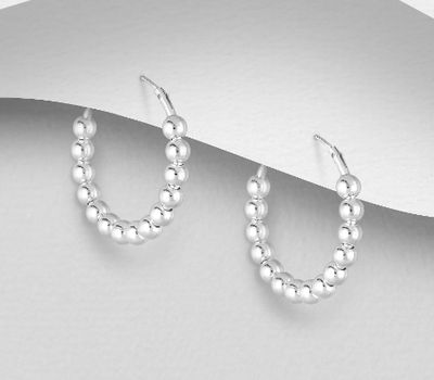 Malın səhifəsinə keç 925 Sterling Silver Ball Hoop Earrings