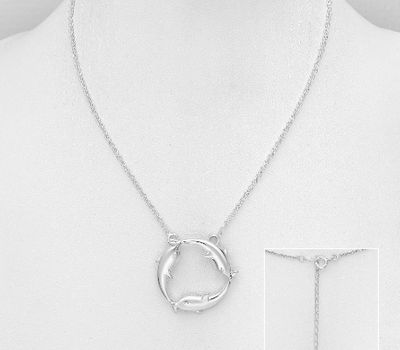 Malın səhifəsinə keç 925 Sterling Silver Dolphin Necklace