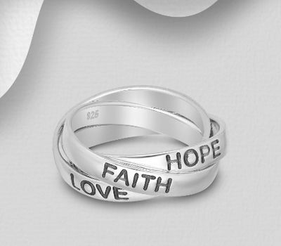Malın səhifəsinə keç 925 Sterling Silver Tri Band Ring Engraved with