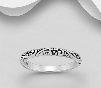 Malın səhifəsinə keç 925 Sterling Silver Swirl Band Ring, 2.5 mm Wide