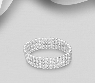 Malın səhifəsinə keç 925 Sterling Silver Ball Band Ring, 5 mm Wide