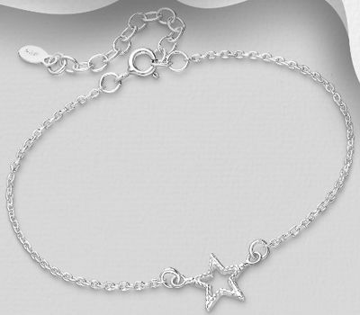 Malın səhifəsinə keç 925 Sterling Silver Star Bracelet