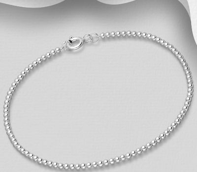 Malın səhifəsinə keç 925 Sterling Silver Ball Bracelet, 2 mm Wide