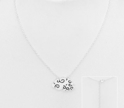 Malın səhifəsinə keç 925 Sterling Silver Necklace Featuring Cloud Decorated with Colored Enamel