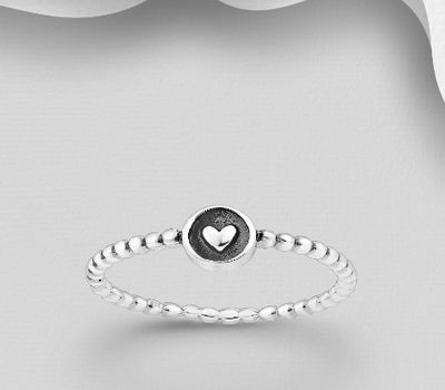 Malın səhifəsinə keç 925 Sterling Silver Oxidized Heart Ring