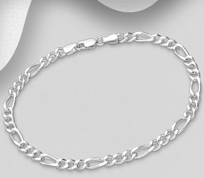 Malın səhifəsinə keç 925 Sterling Silver Figaro Bracelet