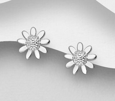 Malın səhifəsinə keç 925 Sterling Silver Flower Push-Back Earrings