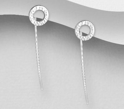 Malın səhifəsinə keç 925 Sterling Silver Circle Hammered Hook Earrings