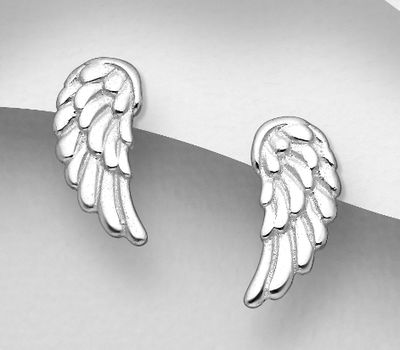 Malın səhifəsinə keç 925 Sterling Silver Wings Push-Back Earrings