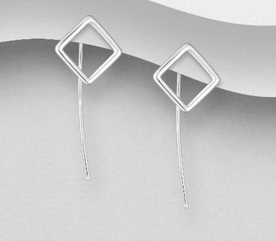 Malın səhifəsinə keç 925 Sterling Silver Square Hook Earrings