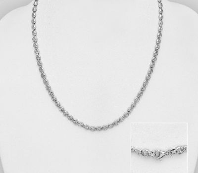 Malın səhifəsinə keç ITALIAN DELIGHT - 925 Sterling Silver Necklace, 3.3 mm Wide, Made in Italy