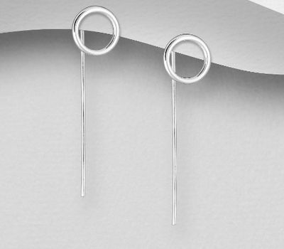 Malın səhifəsinə keç 925 Sterling Silver Circle Hook Earrings