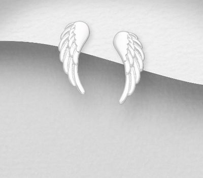 Malın səhifəsinə keç 925 Sterling Silver Wings Push-Back Earrings