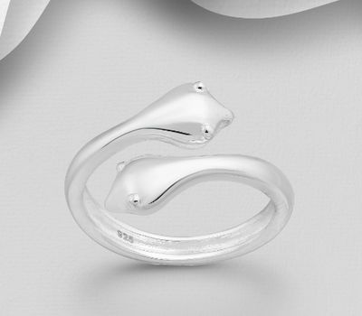 Malın səhifəsinə keç 925 Sterling Silver Adjustable Double Snake Ring