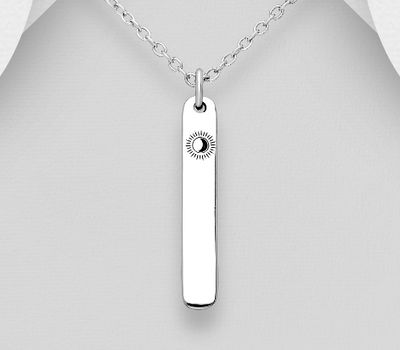 Malın səhifəsinə keç 925 Sterling Silver Oxidized Crescent Moon Pendant