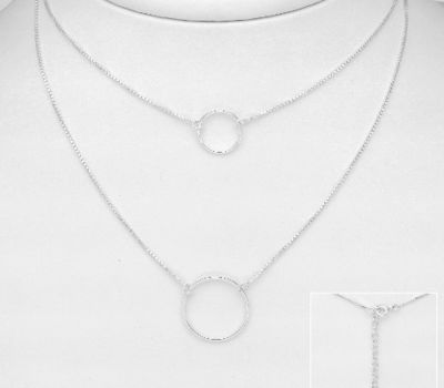 Malın səhifəsinə keç 925 Sterling Silver Layered Circle Choker