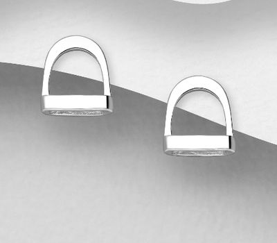 Malın səhifəsinə keç 925 Sterling Silver Stirrup Push-Back Earrings