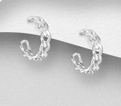Malın səhifəsinə keç 925 Sterling Silver Links Push-Back Earrings
