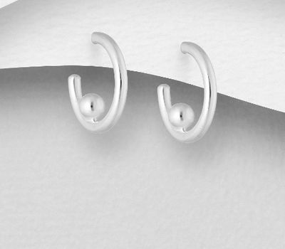 Malın səhifəsinə keç 925 Sterling Silver Ball Push-Back Earrings