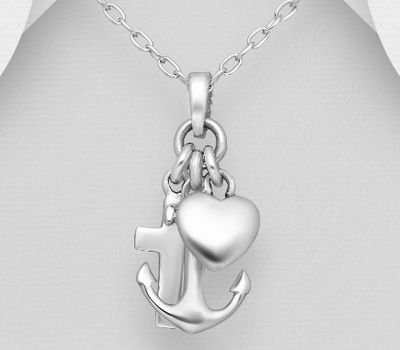 Malın səhifəsinə keç 925 Sterling Silver Anchor and Cross and Heart Pendant
