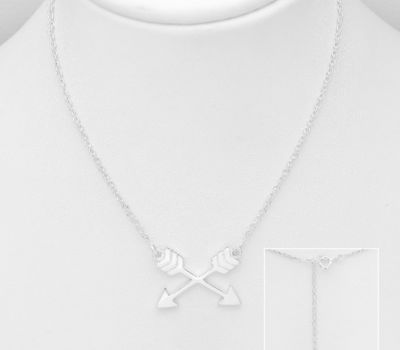 Malın səhifəsinə keç 925 Sterling Silver Crossed Arrows Necklace