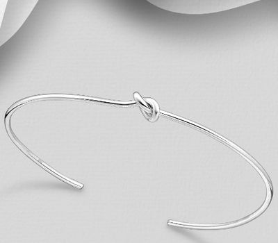 Malın səhifəsinə keç 925 Sterling Silver Knot Cuff Bracelet
