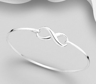 Malın səhifəsinə keç 925 Sterling Silver Infinity Bangle