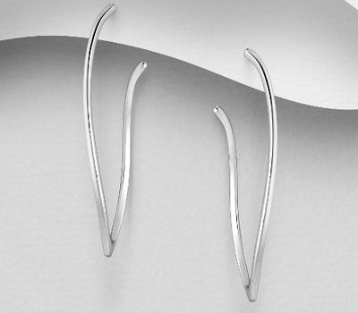 Malın səhifəsinə keç 925 Sterling Silver Abstract Push-Back Earrings