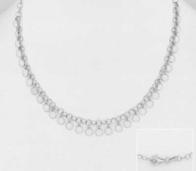 Malın səhifəsinə keç ITALIAN DELIGHT - 925 Sterling Silver Necklace, 9 mm Wide, Made in Italy.