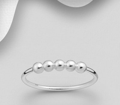 Malın səhifəsinə keç 925 Sterling Silver Ring With Five Ball Beads