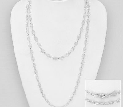Malın səhifəsinə keç ITALIAN DELIGHT - 925 Sterling Silver Links Necklace, 5 mm Wide. Made in Italy.