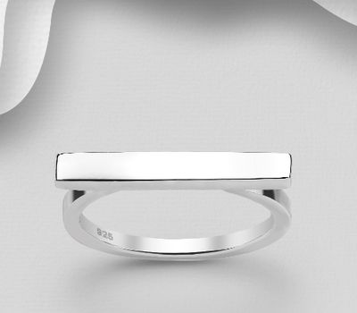 Malın səhifəsinə keç 925 Sterling Silver Engravable Bar Ring