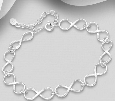 Malın səhifəsinə keç 925 Sterling Silver Infinity Links Bracelet