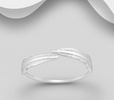 Malın səhifəsinə keç 925 Sterling Silver Adjustable Feather Ring