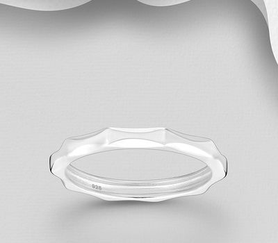 Malın səhifəsinə keç 925 Sterling Silver Pattern Band Ring, 3 mm Wide.