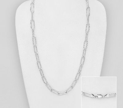 Malın səhifəsinə keç ITALIAN DELIGHT - 925 Sterling Silver Links Necklace, 6 mm Wide. Made in Italy