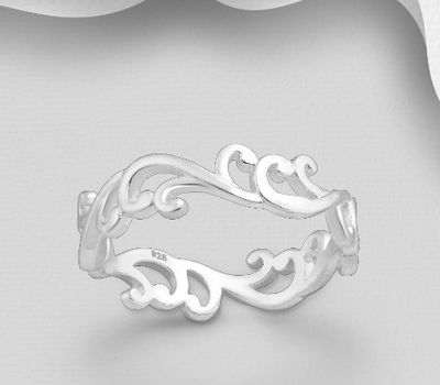 Malın səhifəsinə keç 925 Sterling Silver Swirl Ring