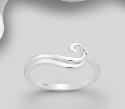 Malın səhifəsinə keç 925 Sterling Silver Wave Ring