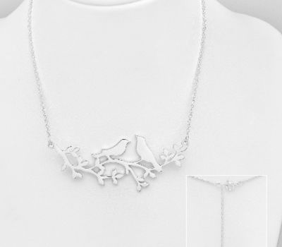 Malın səhifəsinə keç 925 Sterling Silver Birds on Tree Necklace