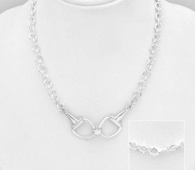 Malın səhifəsinə keç 925 Sterling Silver Horse Snaffle Necklace
