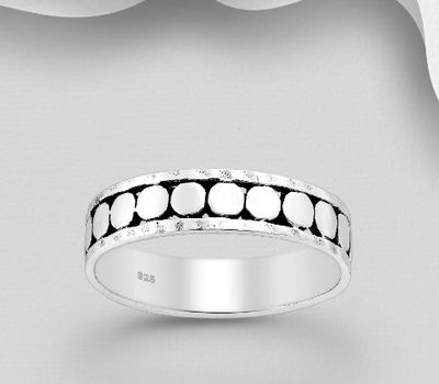 Malın səhifəsinə keç 925 Sterling Silver Oxidized Band Ring, 5 mm Wide.